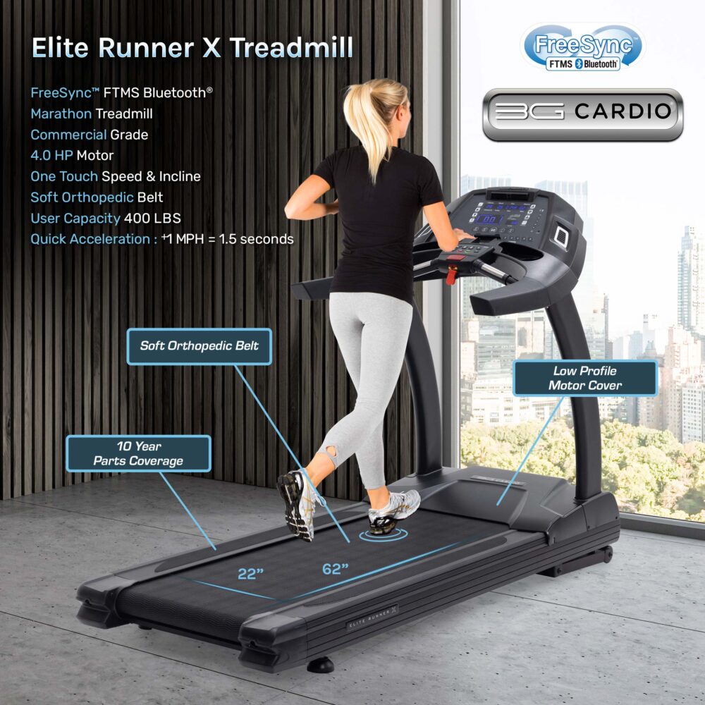 3G Cardio Elite Runner X Treadmill with FreeSync™ FTMS Bluetooth®